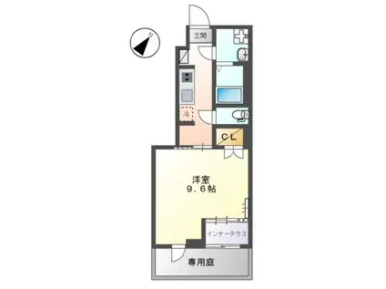 多摩区長尾アパート(1K/1階)の間取り写真