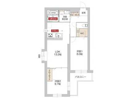 サン・ユイット(2LDK/4階)の間取り写真