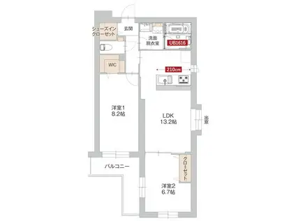 サン・ユイット(2LDK/3階)の間取り写真