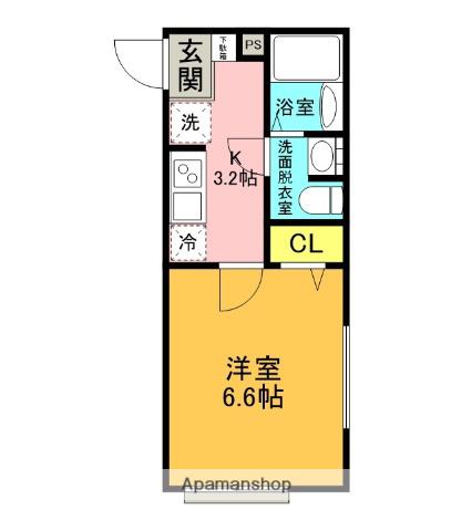 SOLA希望が丘(1K/1階)の間取り写真