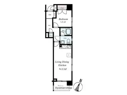 パール新子安(1LDK/3階)の間取り写真