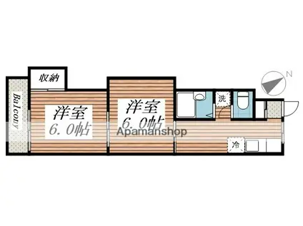 ジュネパレス相模原第03(2DK/2階)の間取り写真