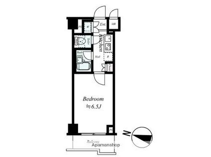 ルーブル武蔵小杉(1K/6階)の間取り写真