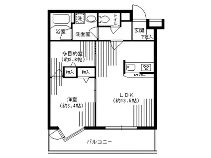 ルミエール妙蓮寺2(1LDK/1階)の間取り写真