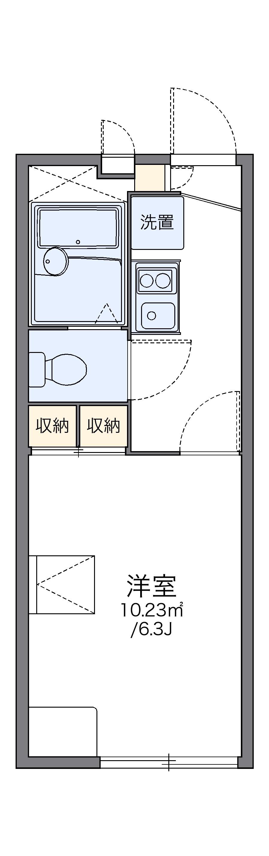 レオパレスコテージ大森弁天(1K/1階)の間取り写真