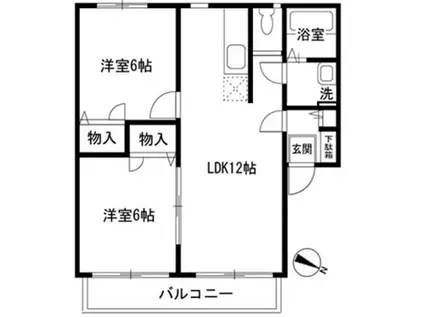 グランドリーム(2LDK/2階)の間取り写真