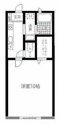 クィーンズヴィラ白楽(1K/2階)の間取り写真