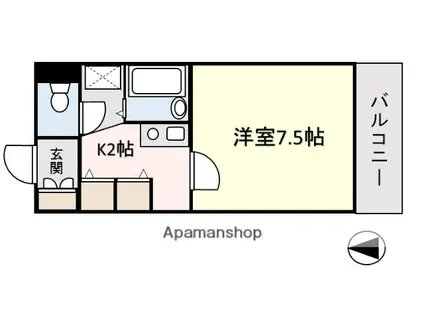 サンヴィラ(1K/1階)の間取り写真