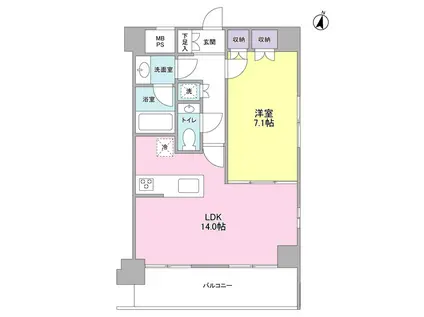 プレディアスタイル池上南イースト(1LDK/5階)の間取り写真