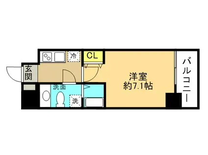 レジディア本厚木(1K/6階)の間取り写真