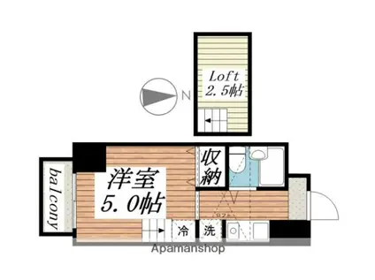 BOAT HOUSE(ワンルーム/7階)の間取り写真