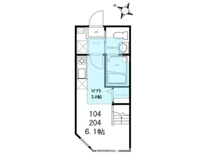 ハーミットクラブハウス白楽Ⅱ(ワンルーム/1階)の間取り写真