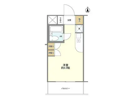 ベルトピア日吉Ⅱ(ワンルーム/4階)の間取り写真