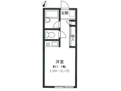 モンテローザ日吉(ワンルーム/1階)の間取り写真