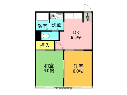 JPハウス(2DK/1階)の間取り写真