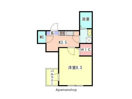 リバティ・モネ(1K/2階)の間取り写真