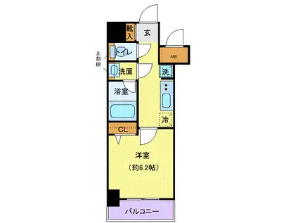 リーフコンフォート本厚木(1K/9階)の間取り写真