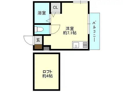 スクウェア二俣川(ワンルーム/2階)の間取り写真