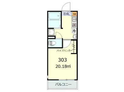 H.Aホライゾン(1K/3階)の間取り写真