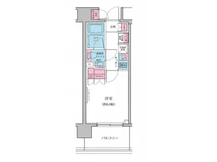 レジディア品川シーサイド(1K/7階)の間取り写真