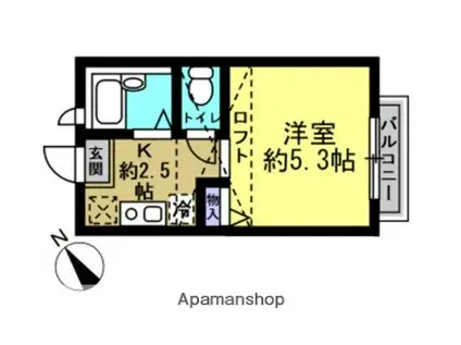 グレイスメゾン横浜南(1K/1階)の間取り写真