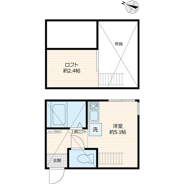 ヒルズ洋光台ⅡA棟(ワンルーム/2階)の間取り写真