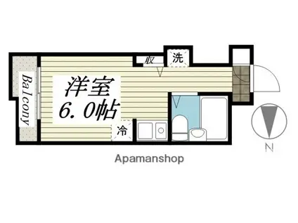 コンフォート長津田(ワンルーム/2階)の間取り写真