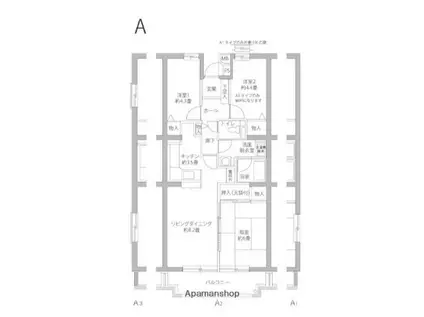 ヒルズ南戸塚(3LDK/3階)の間取り写真