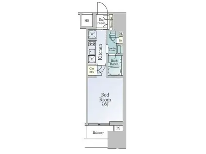 ルフォンブランシェ品川南大井(1K/9階)の間取り写真