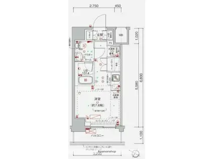 クラリッサ大通公園(ワンルーム/11階)の間取り写真