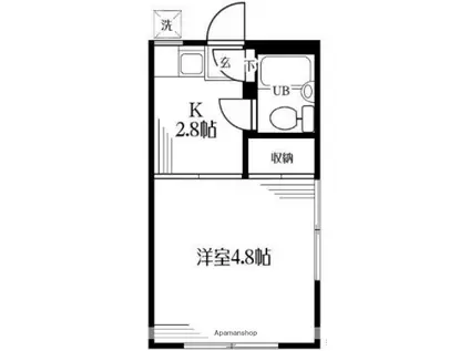 MT本厚木(1K/1階)の間取り写真