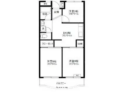 グリーンプラザ御園4号棟(3DK/2階)の間取り写真