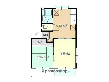 ヴィラたかすな(2DK/2階)の間取り写真