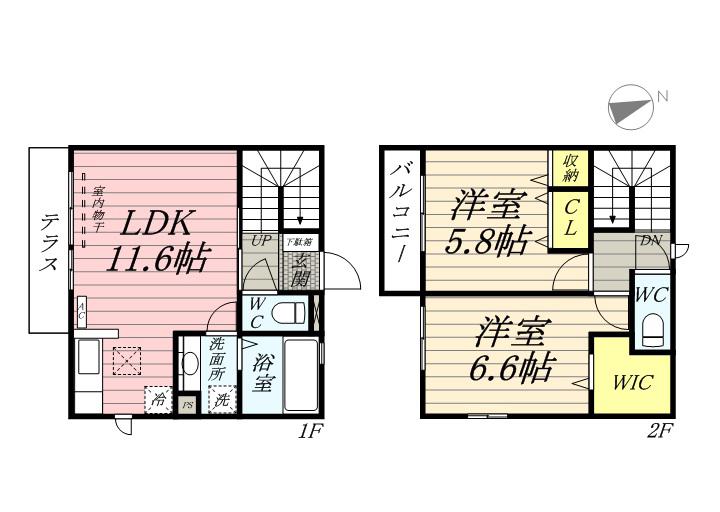 柚子季Ⅲ(2LDK/1階)の間取り写真