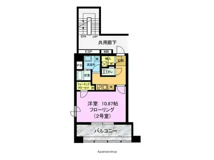 グラン・コスタ湘南(1K/8階)の間取り写真