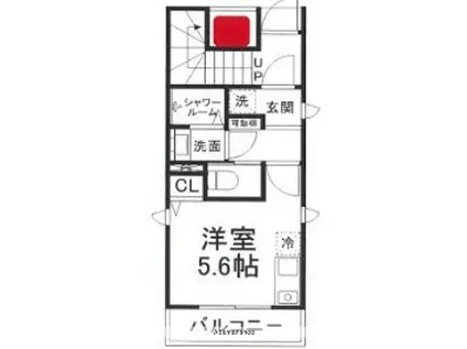 MOE吉野町参番館(ワンルーム/1階)の間取り写真