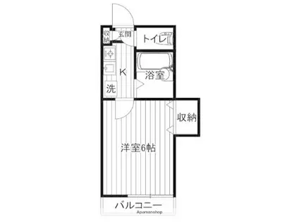 セレンディップ(1K/1階)の間取り写真