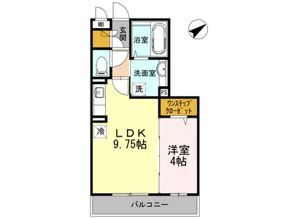 セジュールM松が枝(1LDK/3階)の間取り写真