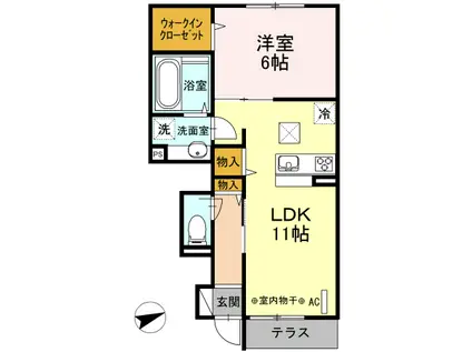 セジュール本覚寺(1LDK/1階)の間取り写真