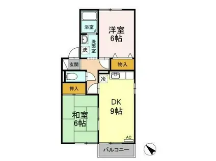 コーラルライフ(2DK/2階)の間取り写真