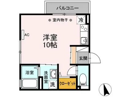 ベローナ モレ(ワンルーム/1階)の間取り写真