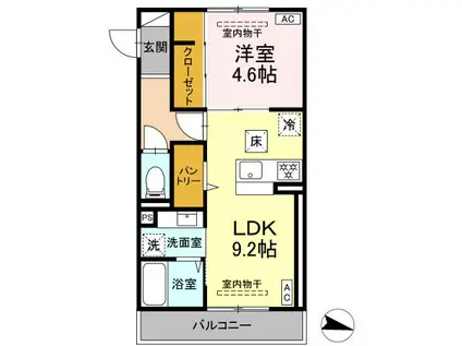 レンブランサ湘南台(1LDK/1階)の間取り写真