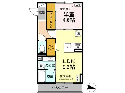 レンブランサ湘南台(1LDK/3階)の間取り写真