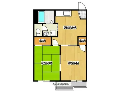 サンヒルズ辰巳(2DK/1階)の間取り写真