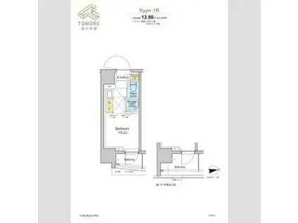 TOMORE品川中延(ワンルーム/5階)の間取り写真