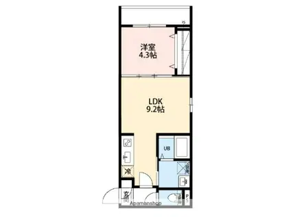 KAMAKURA HILLS(1LDK/3階)の間取り写真