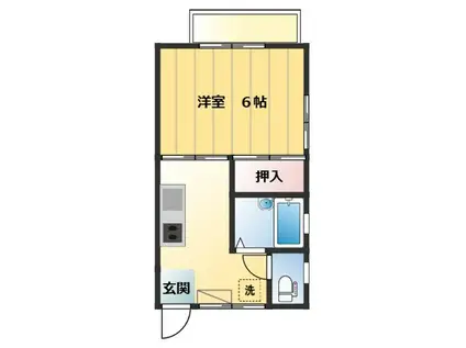 パルナスシャトー(1K/2階)の間取り写真