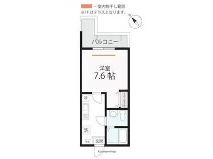 ハーミットクラブハウスメニャン(1K/2階)の間取り写真