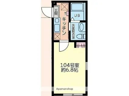 オリーブ藤沢(1K/1階)の間取り写真