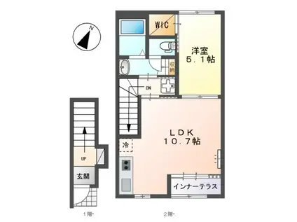 GRAND POIRE(1LDK/2階)の間取り写真